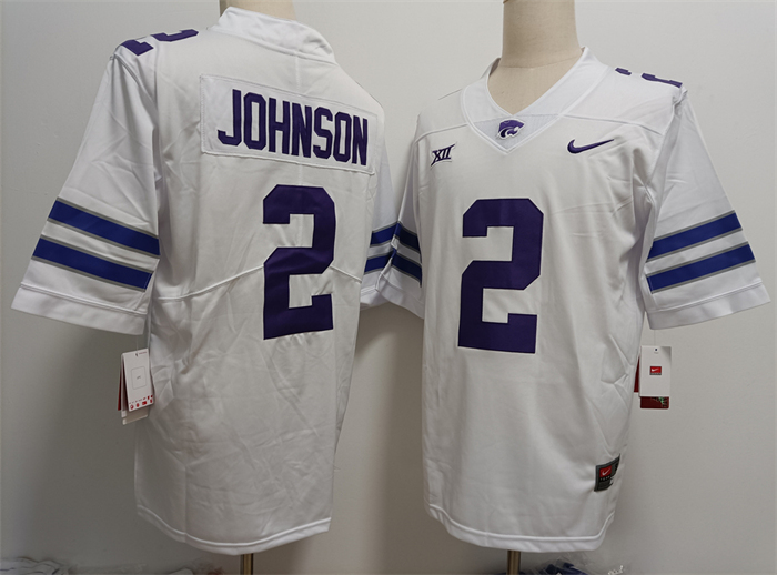 Men's Kansas State Wildcats #2 Avery Johnson White Stitched Jersey